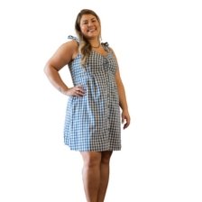 descricao vestido xadrez